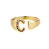 Rainbow Initial Ring