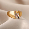 Rainbow Initial Ring