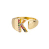 Rainbow Initial Ring