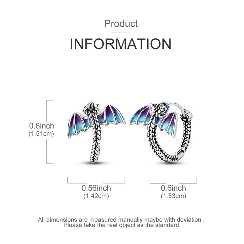 Boucles d’oreilles Dragon bleu