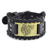 Bracelet en cuir tête de Loup