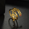 Anello personalizzato con due nomi e pietra portafortuna