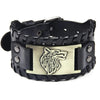 Bracelet en cuir tête de Loup