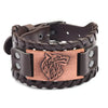 Bracelet en cuir tête de Loup