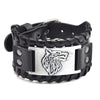Bracelet en cuir tête de Loup