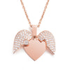 Collana con messaggio personalizzato con ali d'angelo