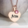 Collier personnalisé cœur et pierre de naissance