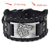 Bracelet en cuir tête de Loup