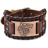 Bracelet en cuir tête de Loup