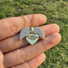 Collana con messaggio personalizzato con ali d'angelo