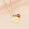 Collier personnalisé médaillon et pierre de naissance