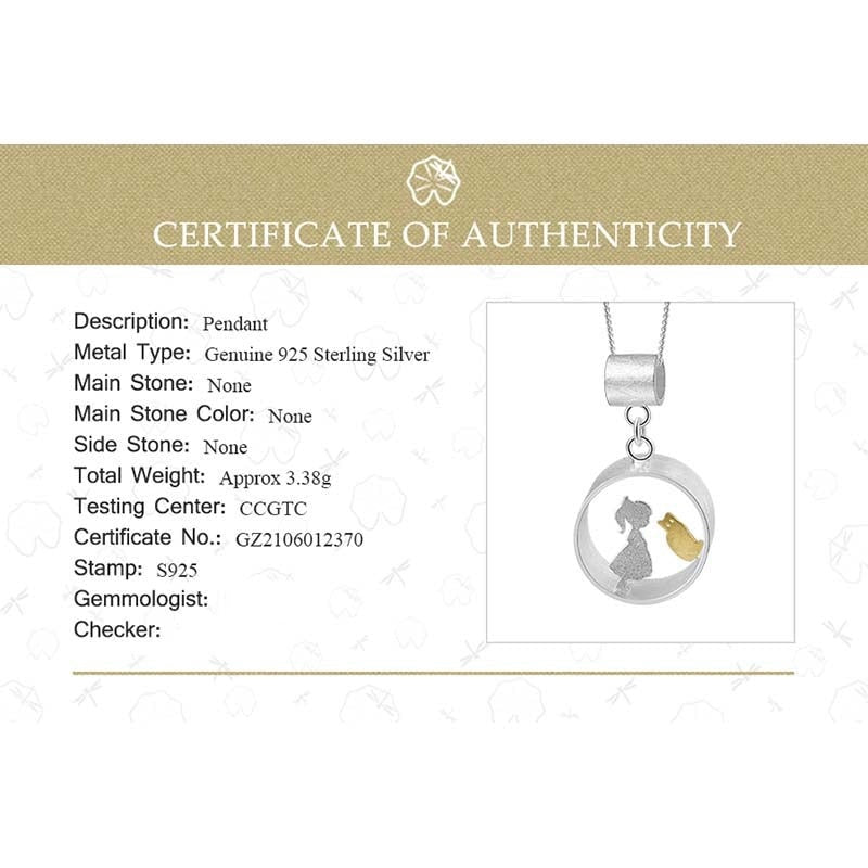 Pendentif Petite fille et son chat