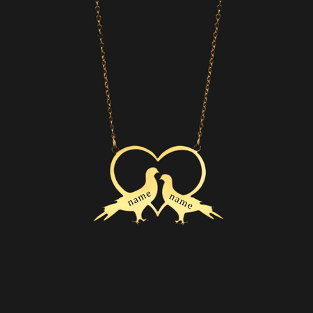 Collier personnalisé couple d’hirondelle