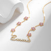Collier personnalisé fleurs et prénom