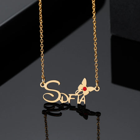 Collana personalizzata con nome e farfalla