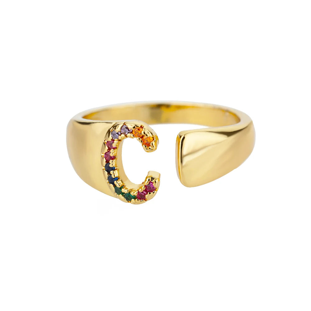 Bague initiale Rainbow