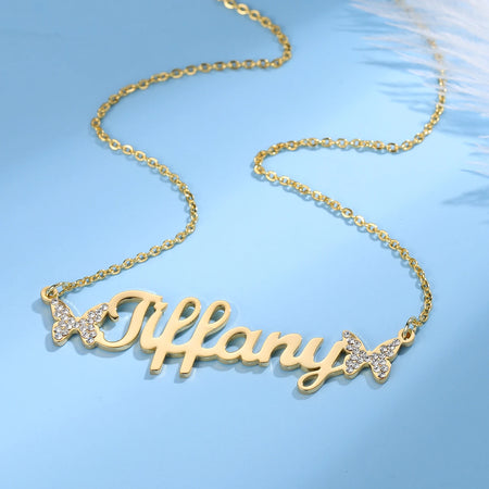 Collier personnalisé papillon et prénom