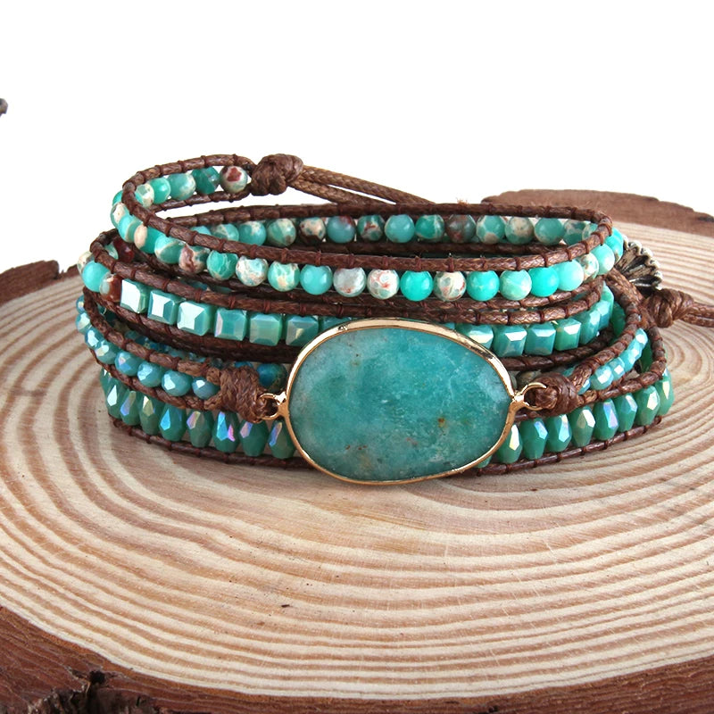 Bracelet Bohème Amazona – Amazonite & Pierres Naturelles