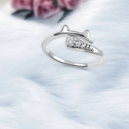 Anello personalizzato con orecchio di gatto