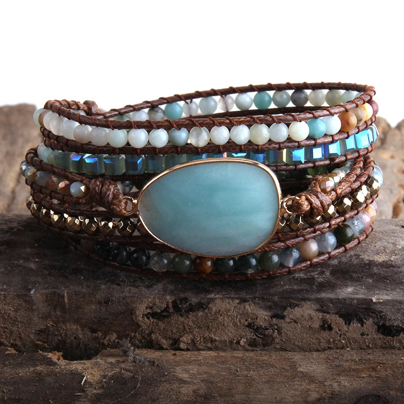 Bracelet Bohème Amazona – Amazonite & Pierres Naturelles