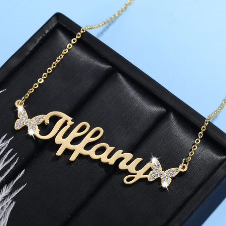Collier personnalisé papillon et prénom