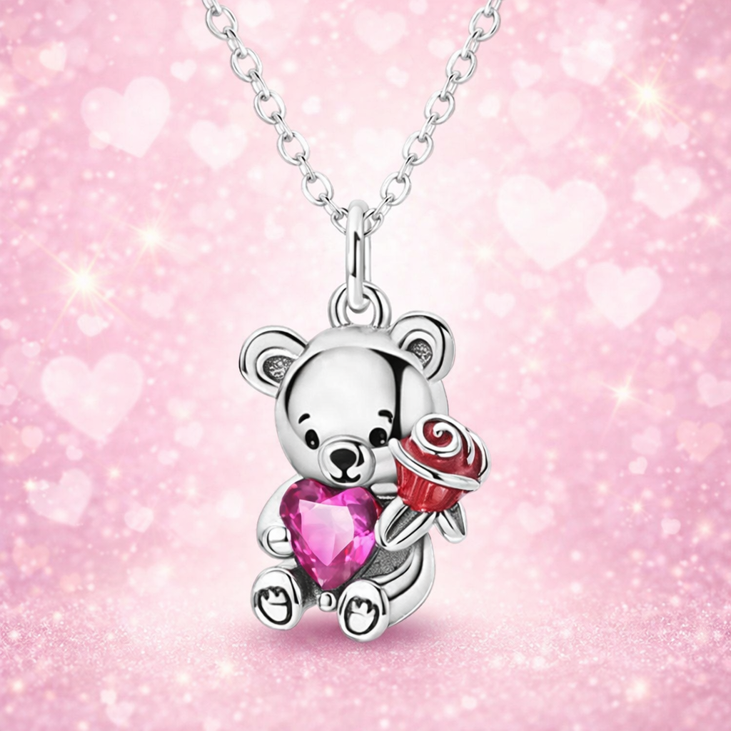 Collier Ourson Cœur rose Édition limitée