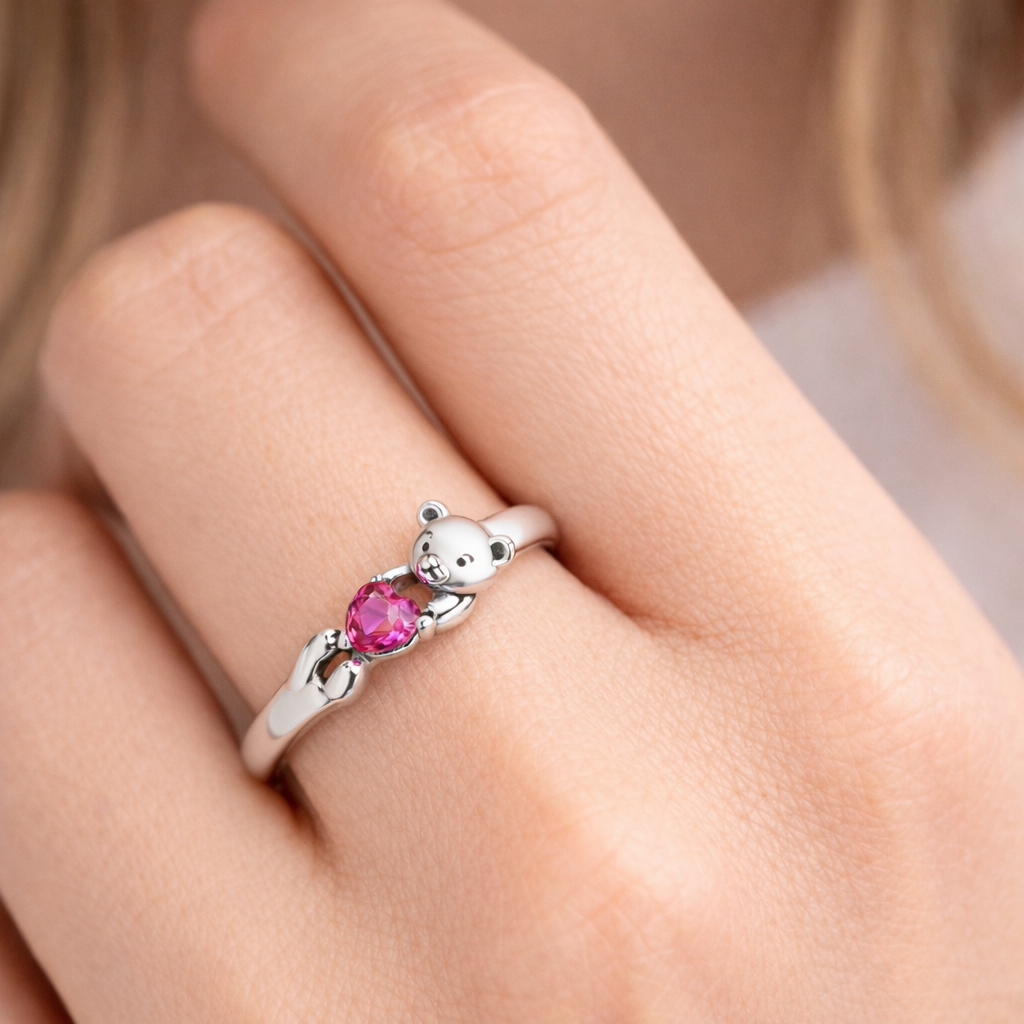 Bague Ourson Cœur Rose Édition limitée