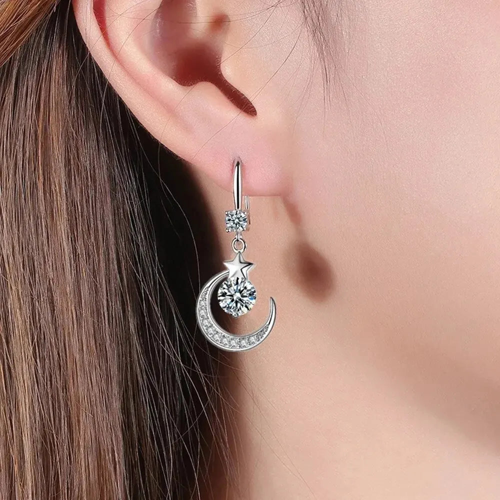 Boucles d’Oreilles Lune & Étoile
