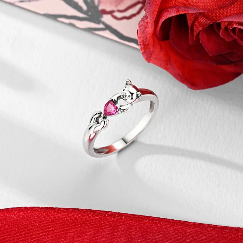 Bague Ourson Cœur Rose Édition limitée