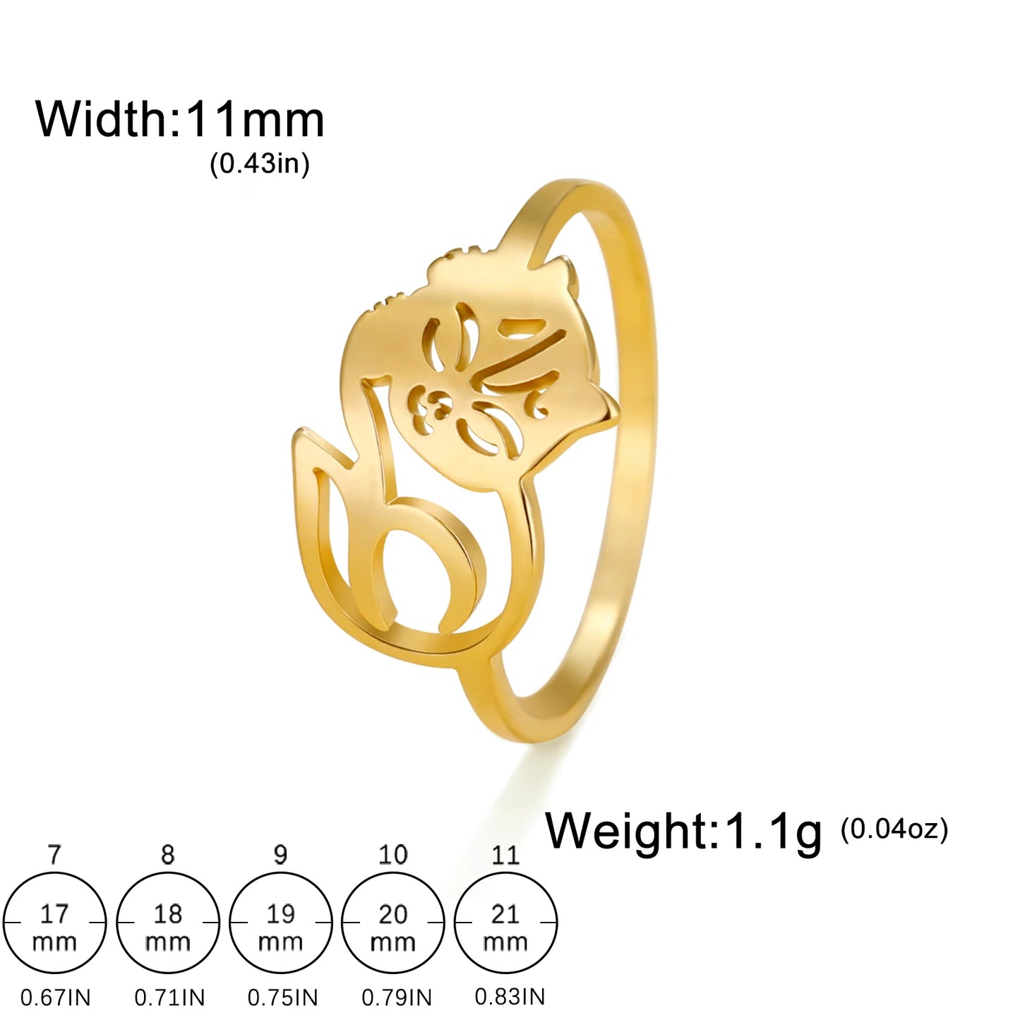 Bague chat endormi