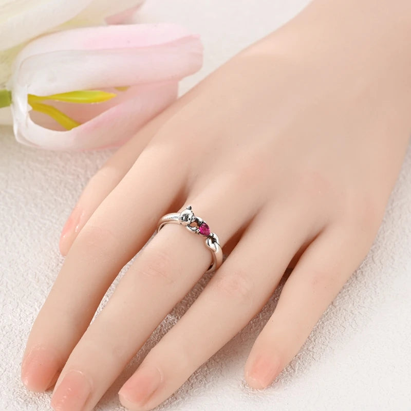 Bague Ourson Cœur Rose Édition limitée