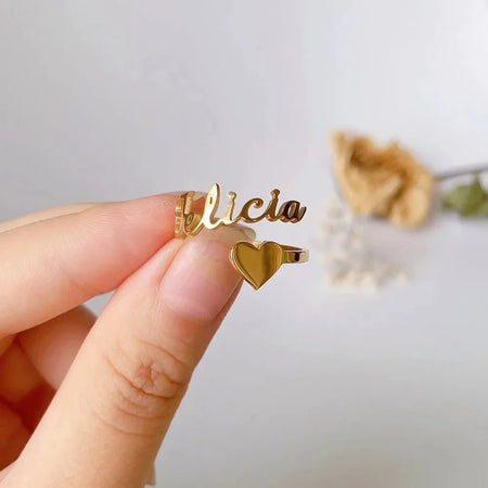 Anello personalizzato con cuore e nome