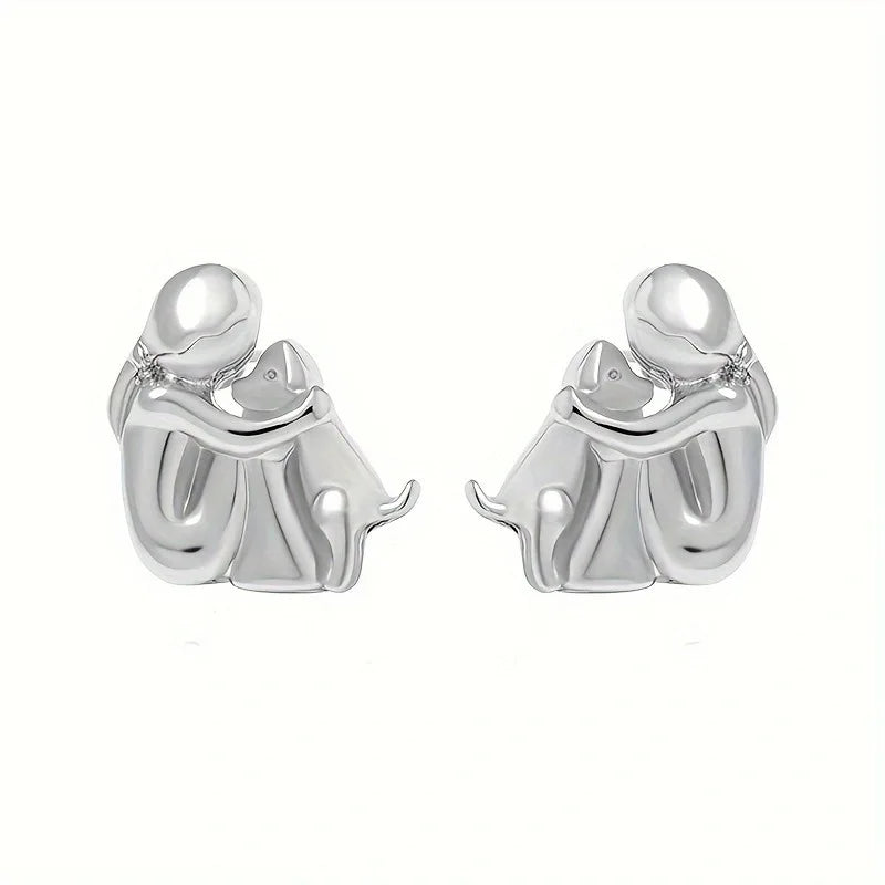 Boucles d’oreilles Fille et son chien