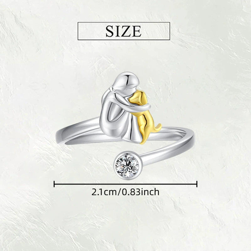 Bague Fille et son chien