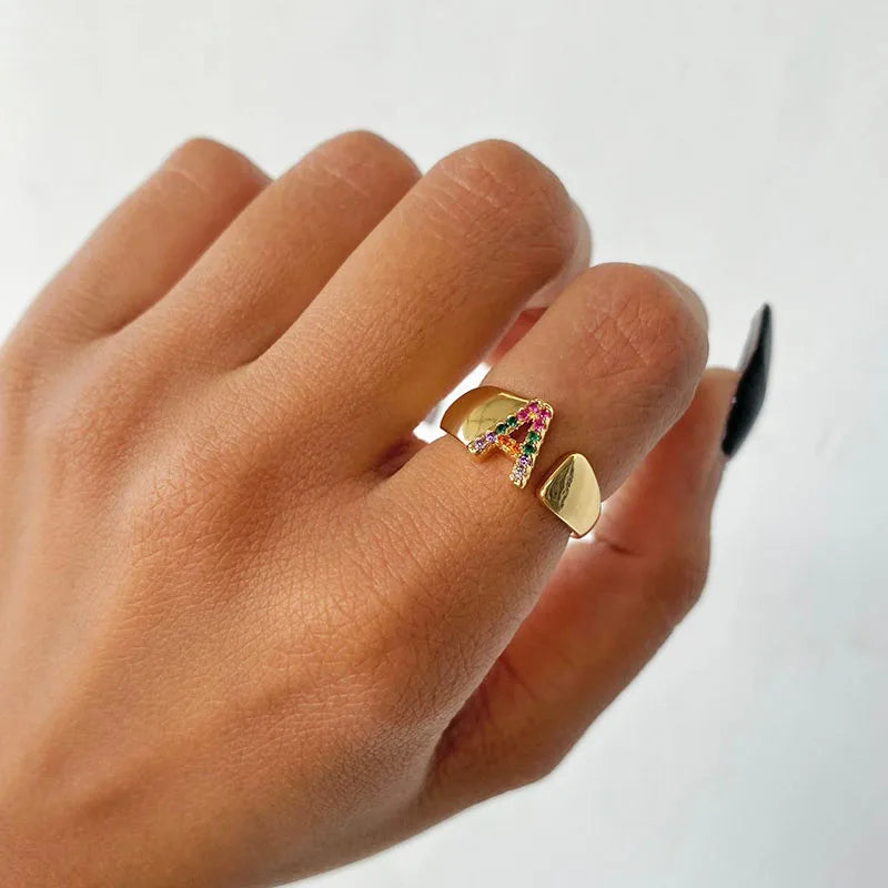 Bague initiale Rainbow