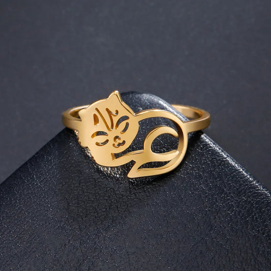 Bague chat endormi