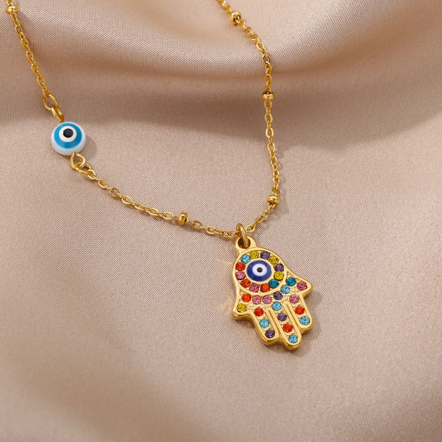 Collier Main de Fatma Œil Protecteur