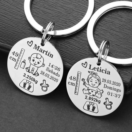 Portachiavi nascita personalizzato