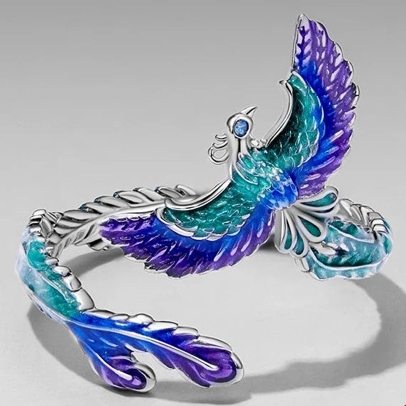 Bague Phénix arc-en-ciel