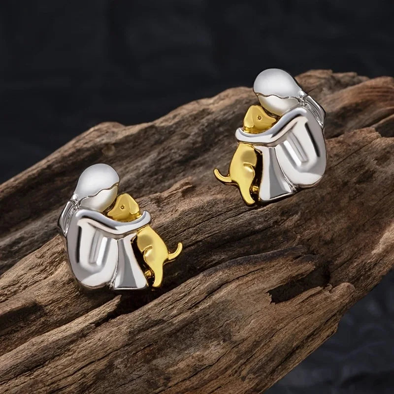 Boucles d’oreilles Fille et son chien