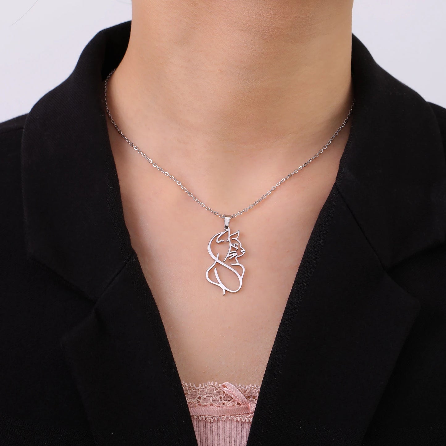 Collier Chat élégant