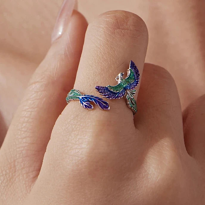 Bague Phénix arc-en-ciel