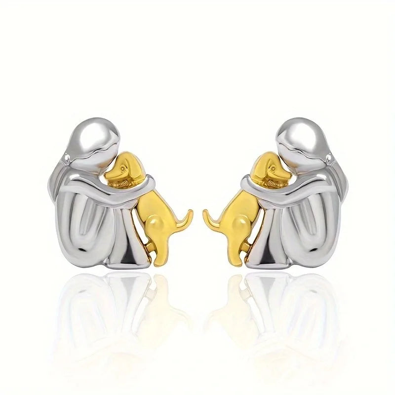 Boucles d’oreilles Fille et son chien