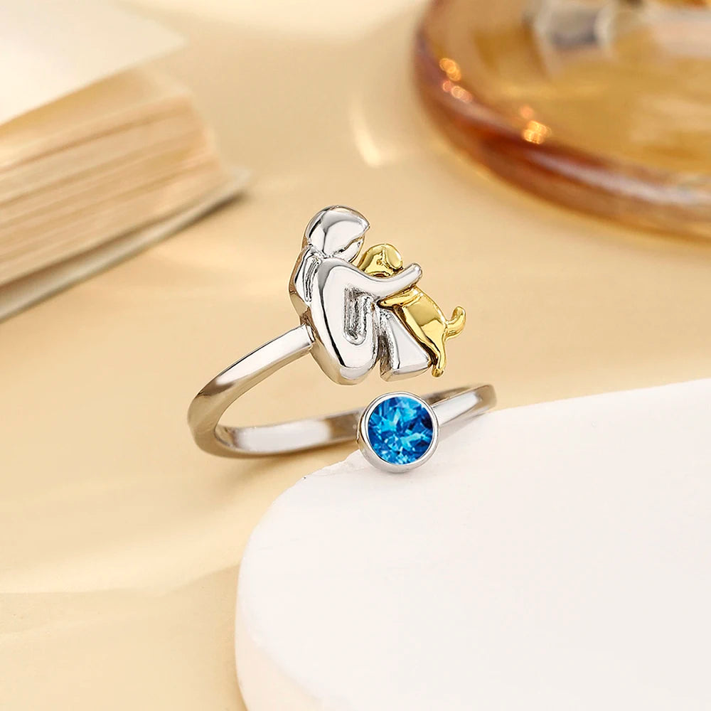 Bague Fille et son chien