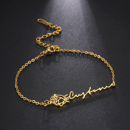 Bracelet rose éternelle personnalisée