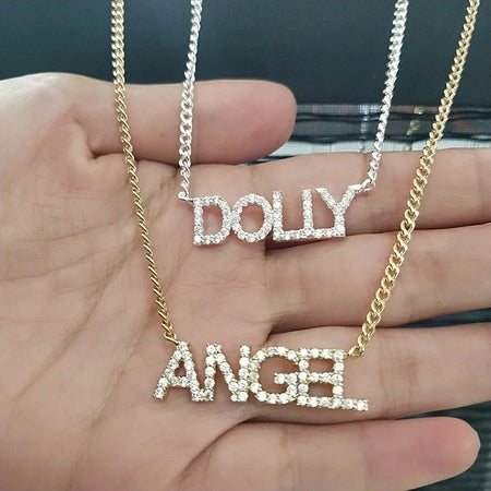 Collana con nome glitterato personalizzato