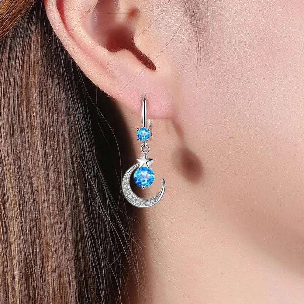 Boucles d’Oreilles Lune & Étoile