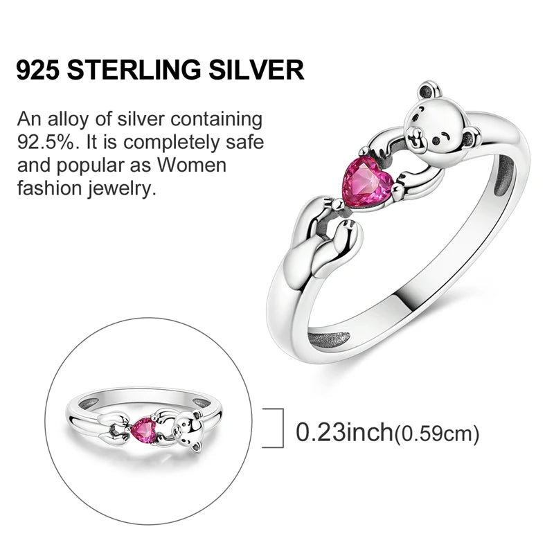 Bague Ourson Cœur Rose Édition limitée