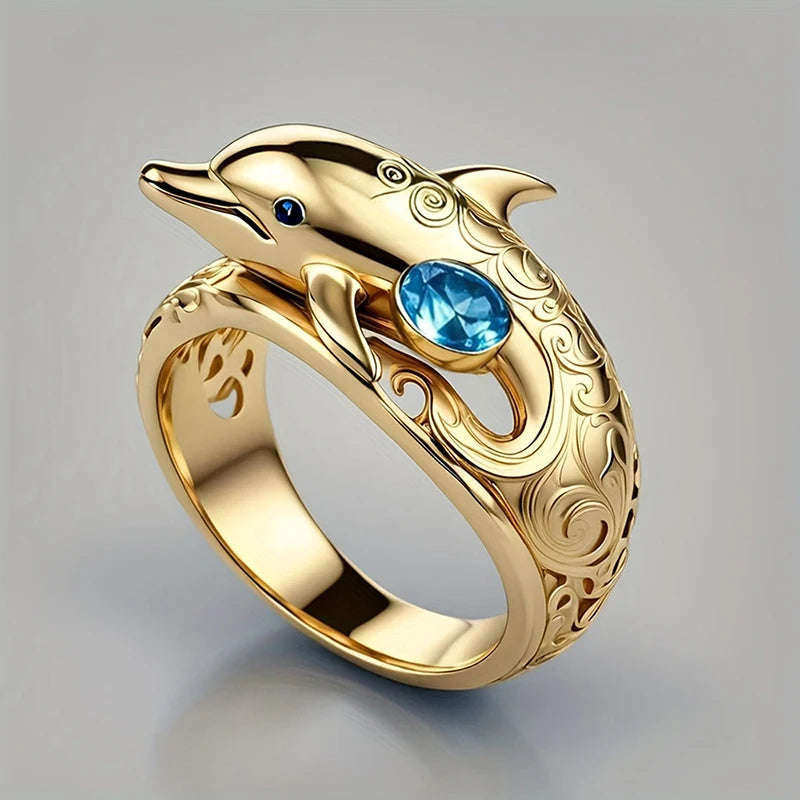 Bague Dauphin Océan Bleu