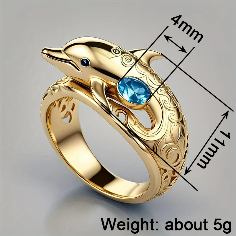 Bague Dauphin Océan Bleu